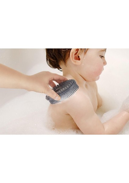 Seahome Silikon Masajlı Vücut ve Duş Fırçası Bebek Duş Fırça Antrasit Renk Isgmsjlf