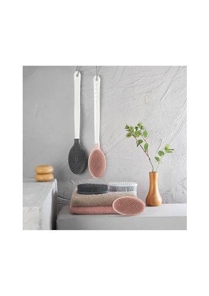 Seahome Silikon Masajlı Vücut ve Duş Fırçası Bebek Duş Fırça Antrasit Renk Isgmsjlf fiyatları