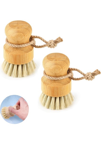 Aputure Bambu Bulaşık Fırçası, Mutfak Için 2 Parça Bulaşık Fırçası Seti, Doğal Ahşap Bulaşık Fırçası, Sisal Kıl Fırça, Ev Temizliği Için Dökme Demir Fırça, Tencere ve Tavalar modelleri