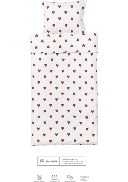 Love Kalpli Ranforce %100 Pamuk Tek Kişilik Nevresim Takımı Lastikli Çarşaflı fiyatları