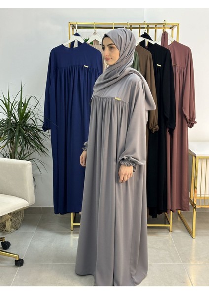 Şallı ve Üsten Robalı,kemerli Elbise Takım .hijap ,abaya (Hac ve Umre Için Uygundur) Gri fiyatları