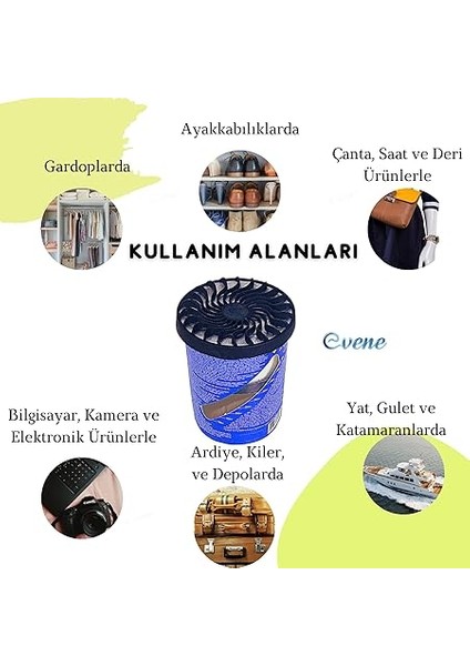 Nem Alıcı Cihaz Aparat 200 gr Tablet Dahil Rutubet Giderici Önleyici Emici Küf Engelleyici (2) fırsatları