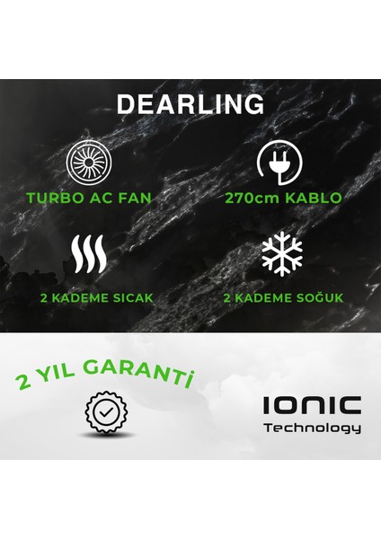 2500W Profesyonel Iyonik Fön Makinesi | 2 Isı ve Hız Ayarı | 2 Yıl Garantili | Turuncu Canlılık????