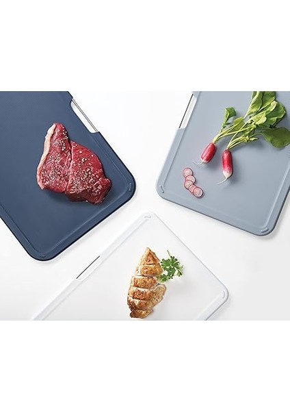 Joseph 60147 Nest Büyük 3'lü Kesme Tahtası Seti, Gri/mavi fırsatları