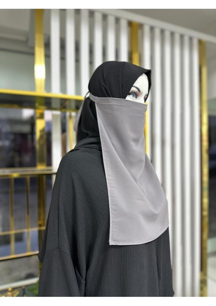 Iç Peçe Dikdörtgen ,hijab.nikap Gri Renk