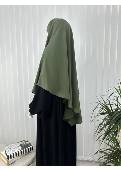 Tek Kat Medine Ipegi Pratik Bağlamalı Üçgen Sufle Eşarp Yeşil Hijab ( Hac ve Umre Için Uygundur) modelleri