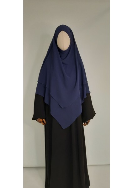 3 Katlı Multi Sifon Sufle Esarp ( Orta Boy ) Hijap Acık Lacıvert