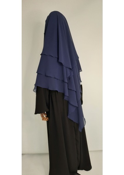 3 Katlı Multi Sifon Sufle Esarp ( Orta Boy ) Hijap Acık Lacıvert fiyatları