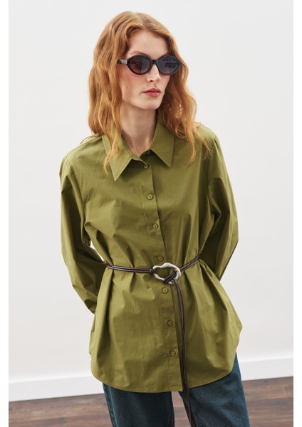 Geniş Tokalı Kordon Kemer Kahverengi fırsatları