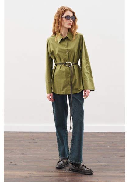 Geniş Tokalı Kordon Kemer Kahverengi indirimleri