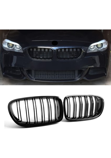 2015 Bmw F10 M5 Çift Çizgi Panjur Seti Her Tampona Uyar Piano Black