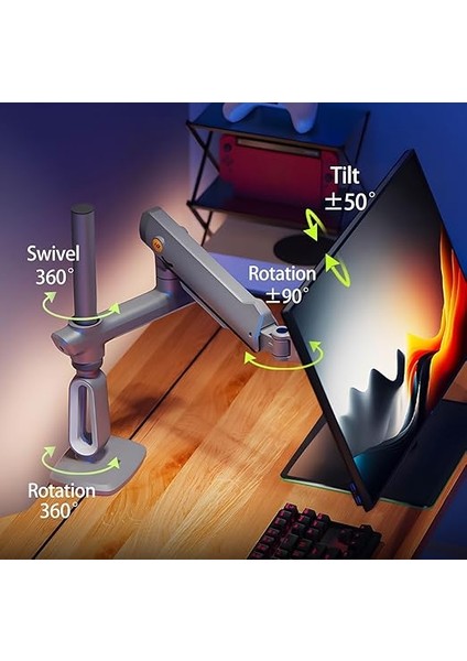 Bayou A7-Gaming, 2-18 kg Uyumlu, 27INCH-50INCH Aralığında Büyük Ekranlar Için Profesyonel Oyuncu Monitör Standı fırsatları