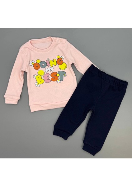 Kız Bebek Baskılı Çıt Çıtlı Alt Üst Ikili Gündelik Takım 6-18 Ay modelleri