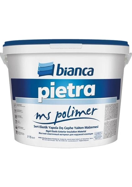 Pietra Ms Polimer Uv Dirençli Sert Elastik Dış Cephe Yalıtım Malzemesi 7.5 Lt Şeffaf