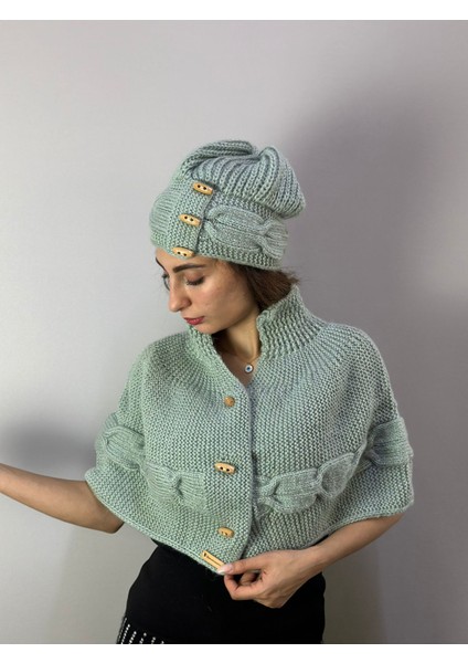 El Örgüsü Bere Bolero Kadın Set