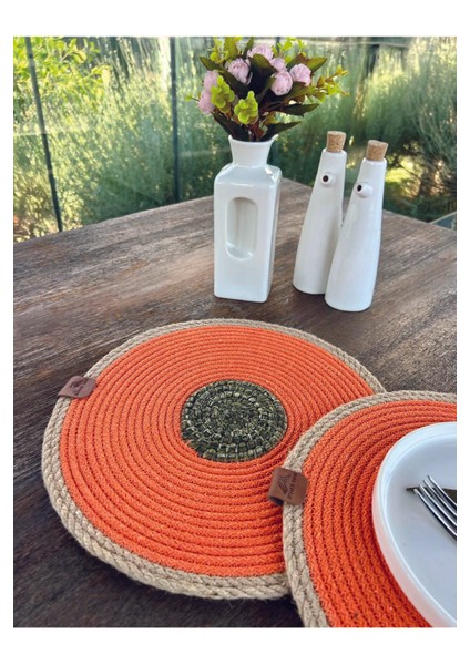 Tekstil 2'li Set Turuncu Amerikan Servis-Leke Tutmaz Natural 33 cm modelleri