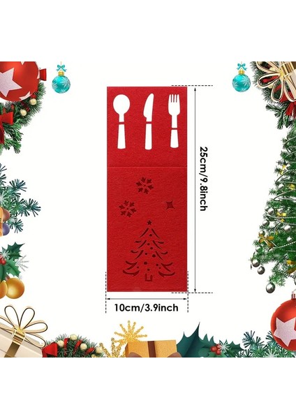 Lüks Keçe Yemek Masası Seti 12 Parça Kırmızı Dikdörtgen Sofra Takımı Çatal Bıçak Cebi fiyatları