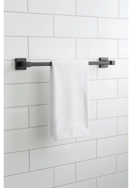 Siyah Yapışkanlı Uzun Havluluk – Kare Topuzlu, (Yapıştır/vidala) Montajlı Dayanıklı Metal Askı - (S-101) - Kts fiyatları