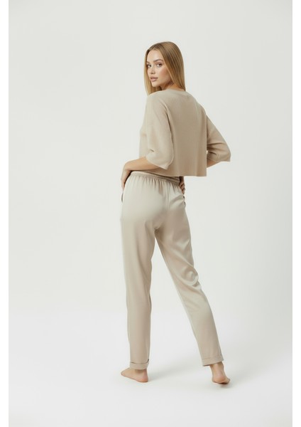 Duble Paça Eşofman Altı Bej 2629 fiyatları