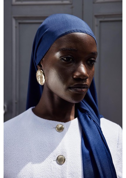 Şantuk Çift Taraflı Ipekli Şal Indigo