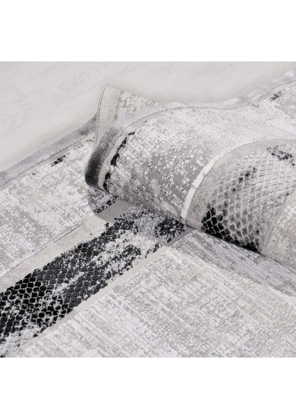 Mancha Çerçeveli Gri Polipropilen ve Polyester Makine Halısı indirimleri