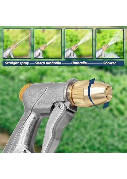 Bahçe El Duşu, Yüksek Basınçlı Bahçe Duşu/bahçe Püskürtme Tabancası, %100 Metal, Ayarlanabilir Su Akışı, Araç Yıkama, Temizlik Işleri ve Bahçe Sulama Için fırsatları