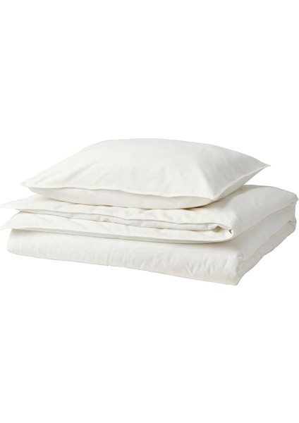 Tek kişilik nevresim seti, beyaz, 150x200/50x60 cm