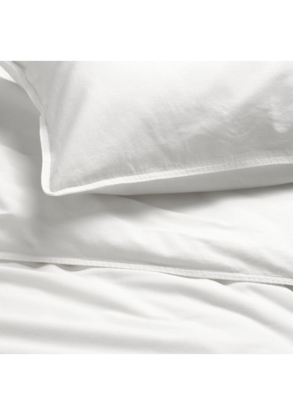 Tek kişilik nevresim seti, beyaz, 150x200/50x60 cm fırsatları