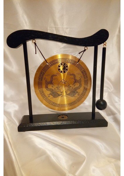 Feng Shui Metal Gong Pirinç Yin Yang Yin Yang Çift Ejderha Masa Üstü