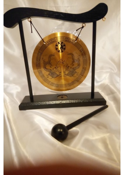 Feng Shui Metal Gong Pirinç Yin Yang Yin Yang Çift Ejderha Masa Üstü