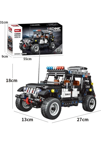 Amazon'un Çok Satan Swat Özel Polis Araç Modeli Tuğlayapı Blok SET:787 Parça modelleri