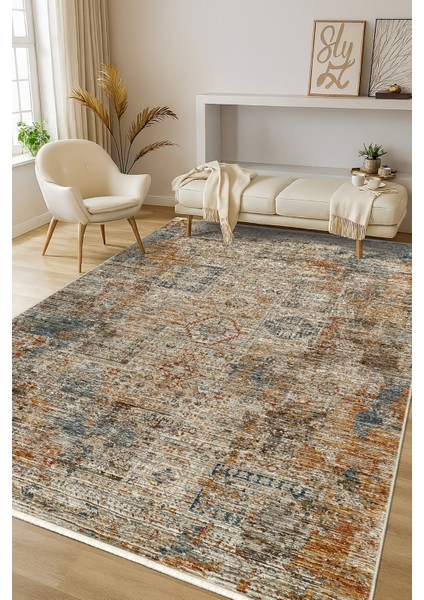 Flora FL002 Çok Renkli Hav Toz Vermez Salon Mutfak Koridor Oturma Odası Yolluk Halı Makine Halısı