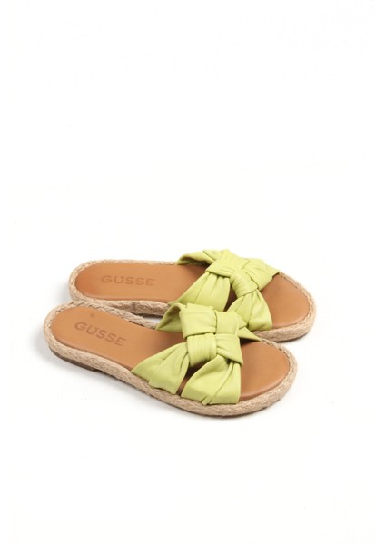 Kadın Hakiki Deri A.yeşil Terlik fiyatları