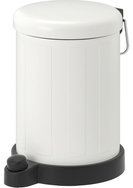 2'li Beyaz Banyo Seti - Çöp Kutusu Paslanmaz Çelik 4 Litre / Tuvalet Fırçası Plastik 37 cm - Beyaz modelleri