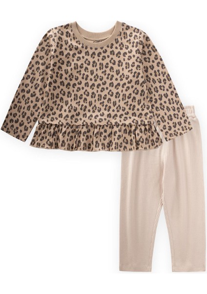 Desenli Uzun Kollu T-Shırt Takım 1-8 Yaş Bej fiyatları