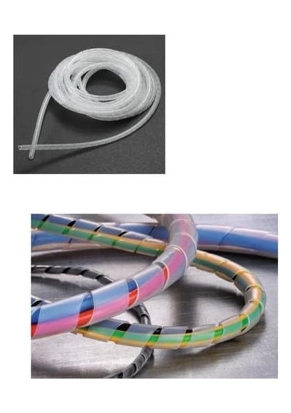 Sprialli Şeffaf Kablo Toplayıcı Bilgisayar Kablo Tutucu 16 mm