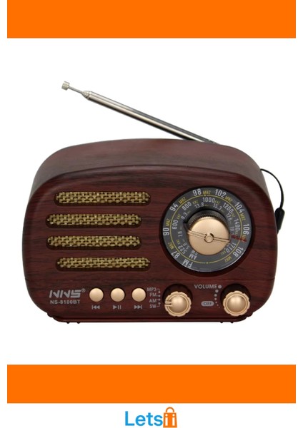 Ahşap Retro Radyo Bluetooth USB Sd Kart Girişli Güneş Enerjili modelleri