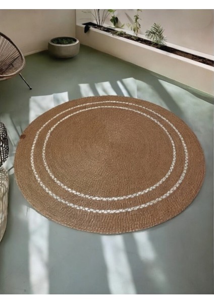 Yuvarlak Dekoratif Çeyizlik Kilim 100 cm - Leke Tutmaz -Kolay Temizlenebilir