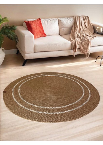 Yuvarlak Dekoratif Çeyizlik Kilim 100 cm - Leke Tutmaz -Kolay Temizlenebilir fiyatları