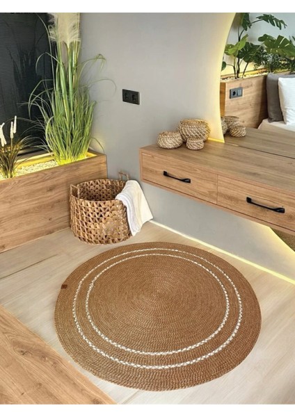 Yuvarlak Dekoratif Çeyizlik Kilim 100 cm - Leke Tutmaz -Kolay Temizlenebilir modelleri