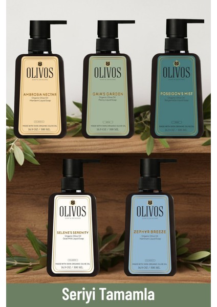 %100 Doğal Zeytinyağlı Bergamot Kokulu Sıvı El Sabun Yoğun Nemlendirici Arındırıcı Bitkisel 2X500 ml