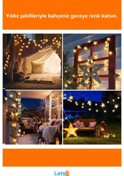 Güneş Enerjili 8 Fonksiyonlu 7 Metre 30 Yıldız LED Aydınlatma fiyatları