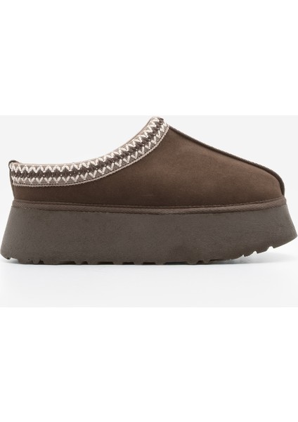 Kadın Içi Kürklü Kalın Taban Önü Kapalı Günlük Kışlık Terlik Furenta Kahve Süet modelleri