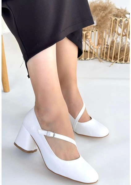 Kier Beyaz Cilt Topuklu Ayakkabı modelleri