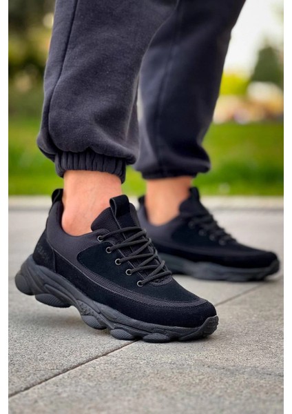 KB-707 Siyah Süet Siyah Yüksek Taban Bağcıklı Günlük Erkek Ayakkabı fırsatları