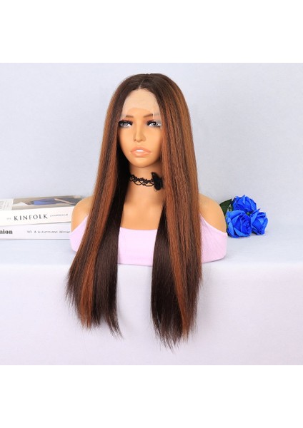 Kahverengi / Bakır Röfleli Tül Peruk modelleri