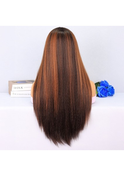 Kahverengi / Bakır Röfleli Tül Peruk fırsatları