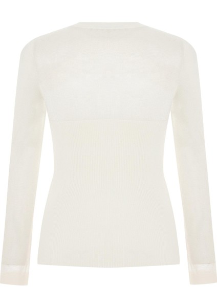 Transparan Detaylı Triko Bluz 26W10863 fiyatları