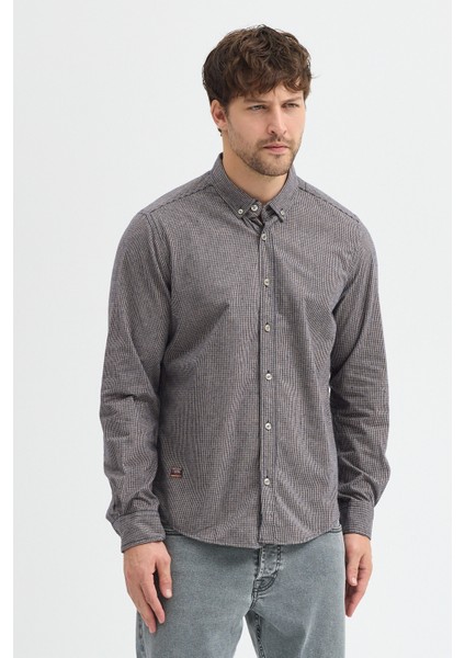 Erkek Pitikare Melanj Desenli Regular Fit Uzun Kollu Gömlek fiyatları
