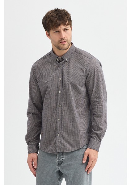 Erkek Pitikare Melanj Desenli Regular Fit Uzun Kollu Gömlek modelleri